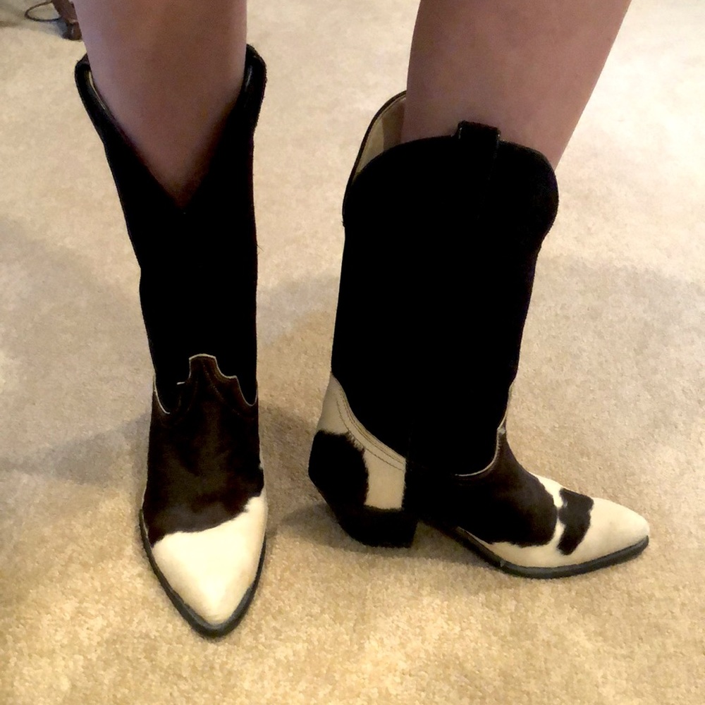 🌺 Cowhide Code West Cowboy Boots 🌺